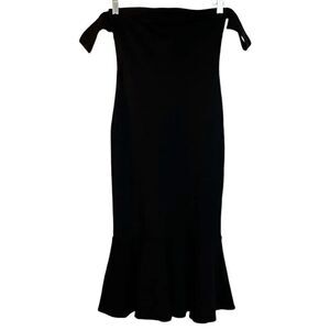 Forever 21 Contemporary Off The Shoulder Midi Dress Black Size Small
